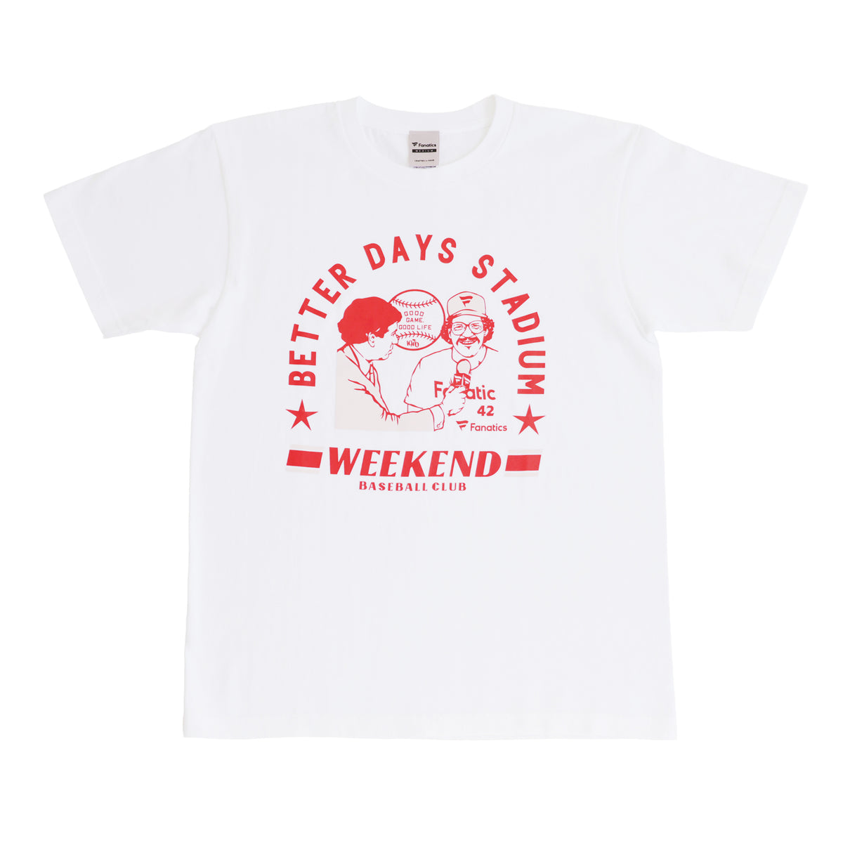 Better Days Stadium × Fanatics T-shirt Red×Pink