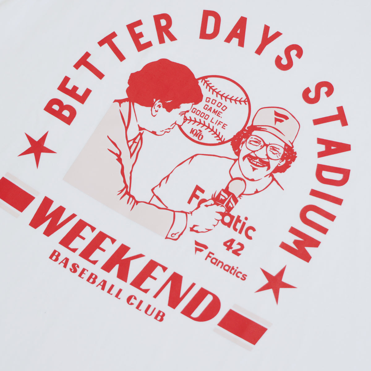 Better Days Stadium × Fanatics T-shirt Red×Pink
